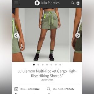 Lululemon Size 2 Hiking short